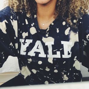 YALE XL ACID WASHED BLEACHED VINTAGE SHIRT